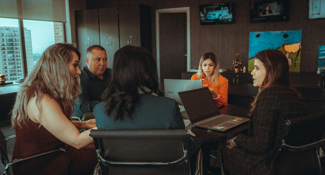group of people discussing