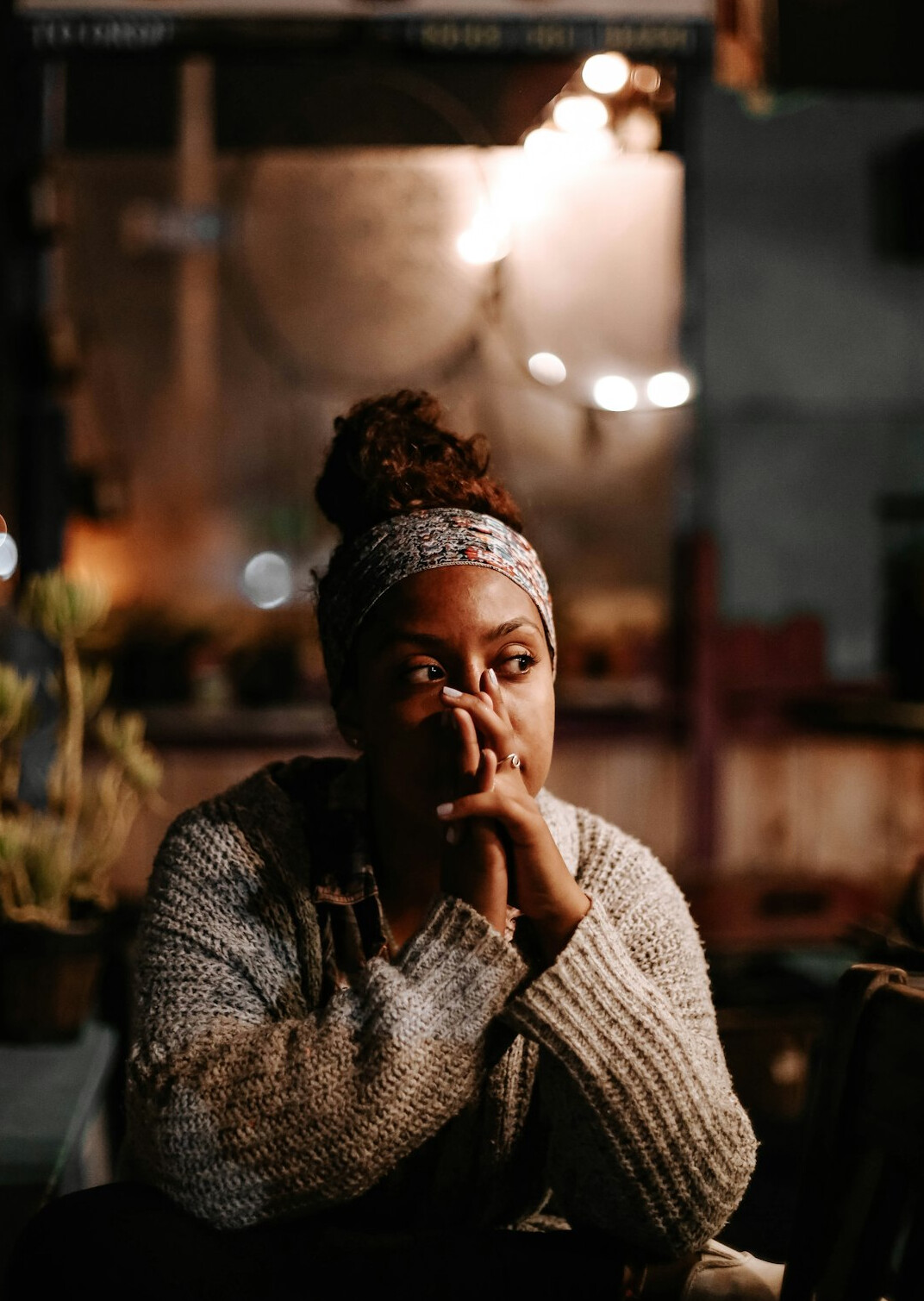 person thinking deeply
